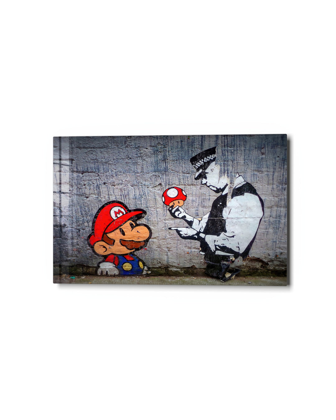 Plumber and the Cop glass wall art, studio view