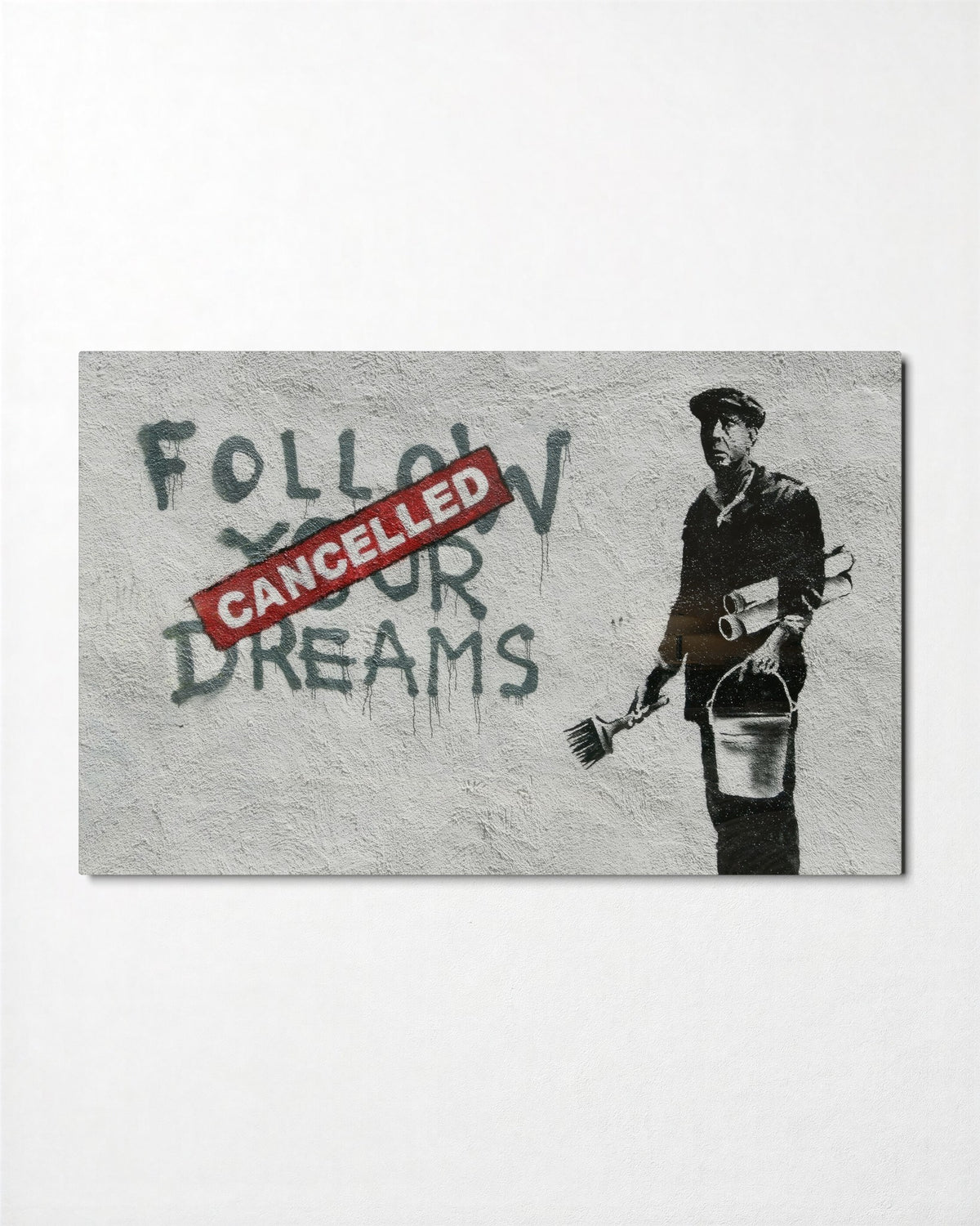 Dreams, Cancelled glass wall art, front view