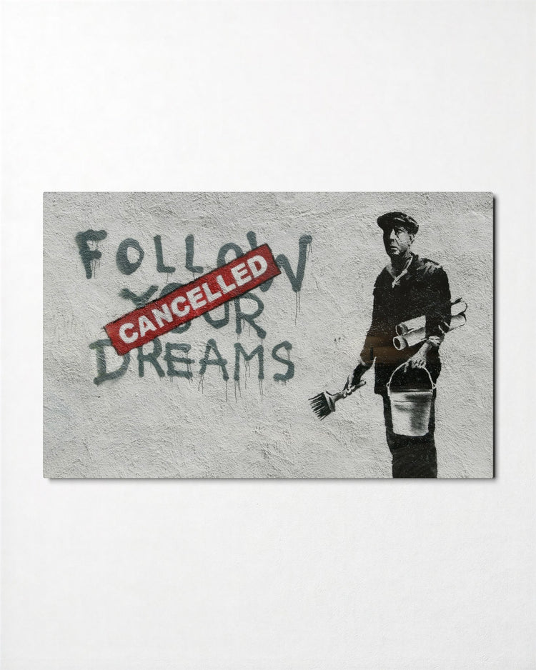 Dreams, Cancelled glass wall art, front view