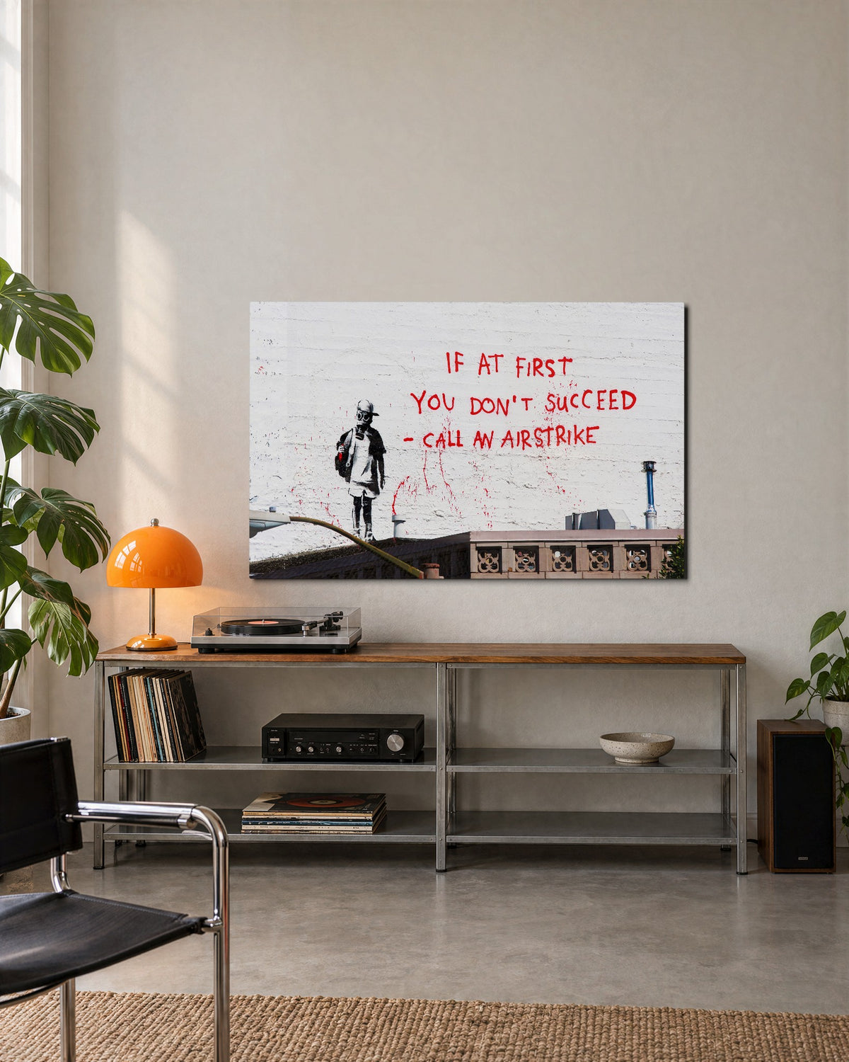 If at First You Don't Succeed glass wall art, lifestyle view