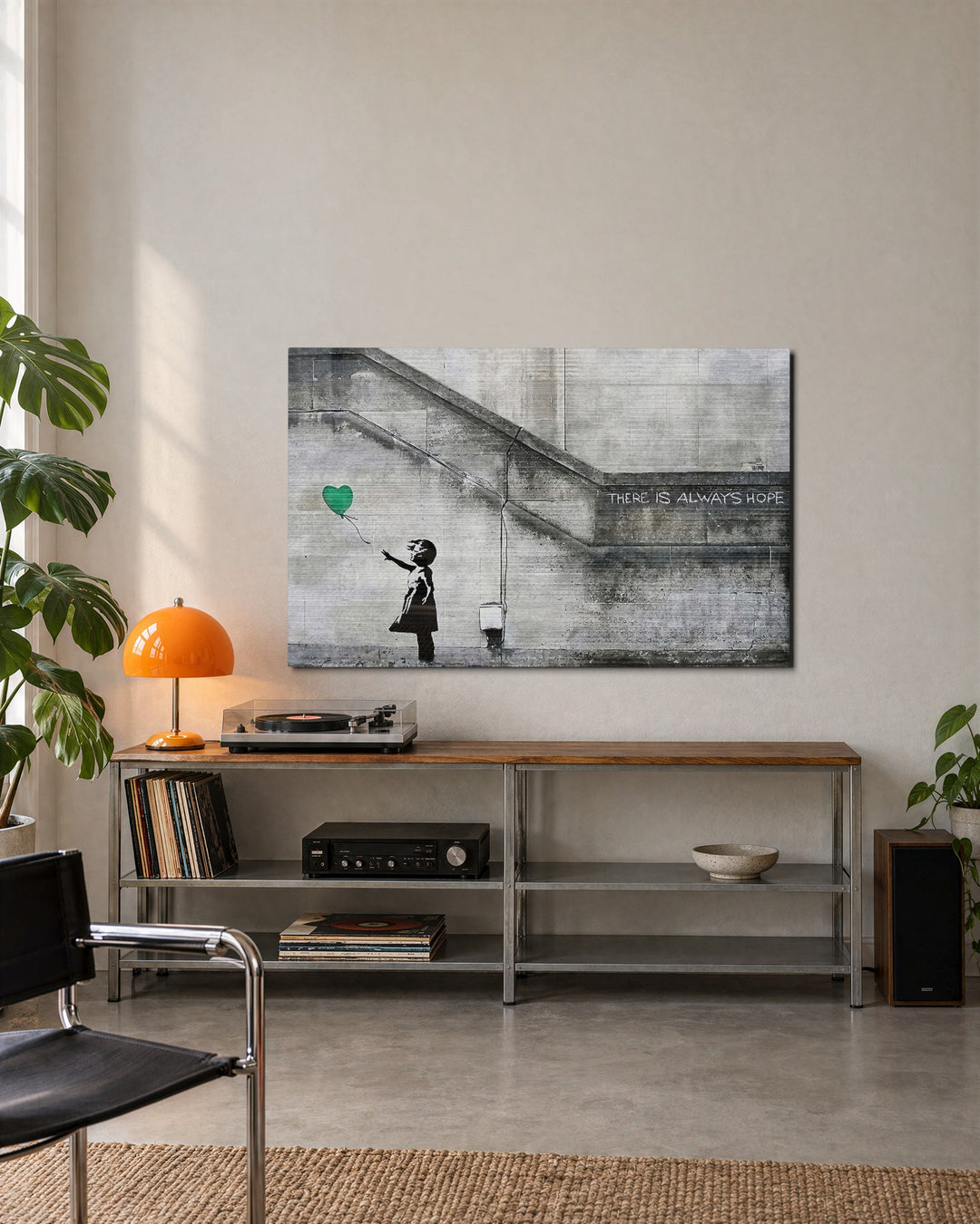 There Is Always Hope glass wall art, lifestyle view