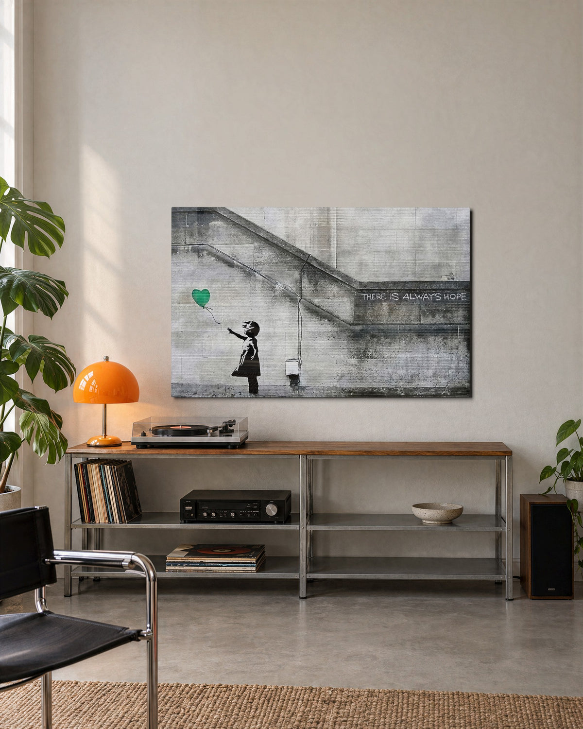 There Is Always Hope glass wall art, lifestyle view