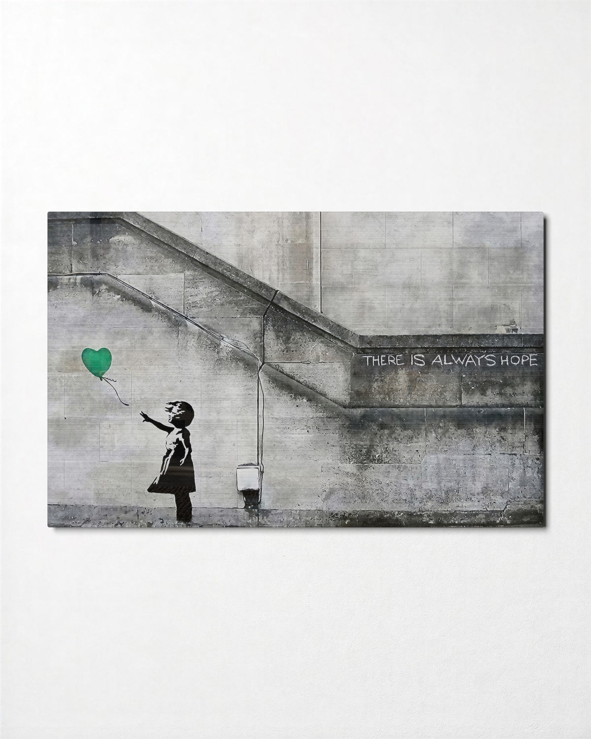 There Is Always Hope glass wall art, front view