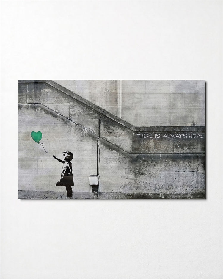 There Is Always Hope glass wall art, front view