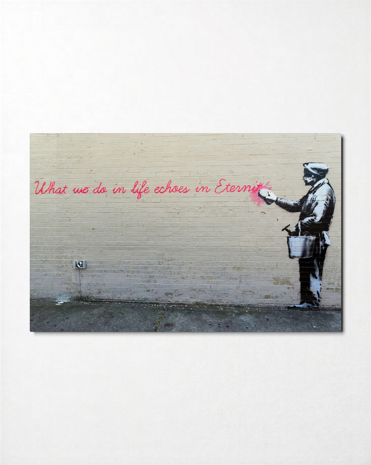 Painting Over Eternity glass wall art, front view