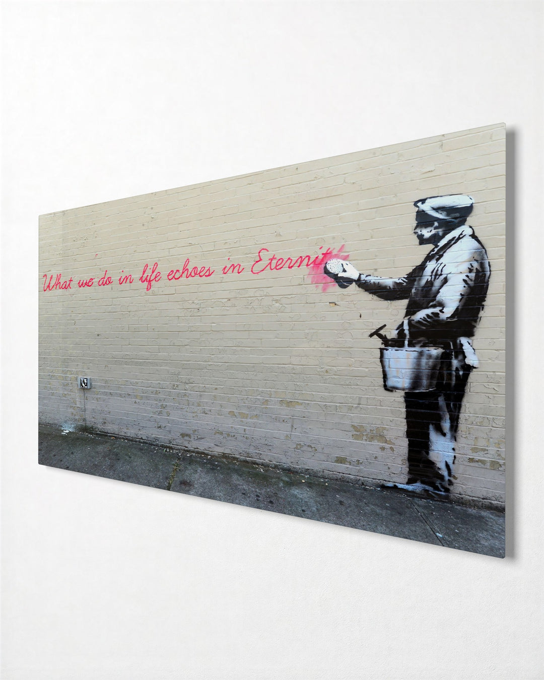 Painting Over Eternity glass wall art, side view