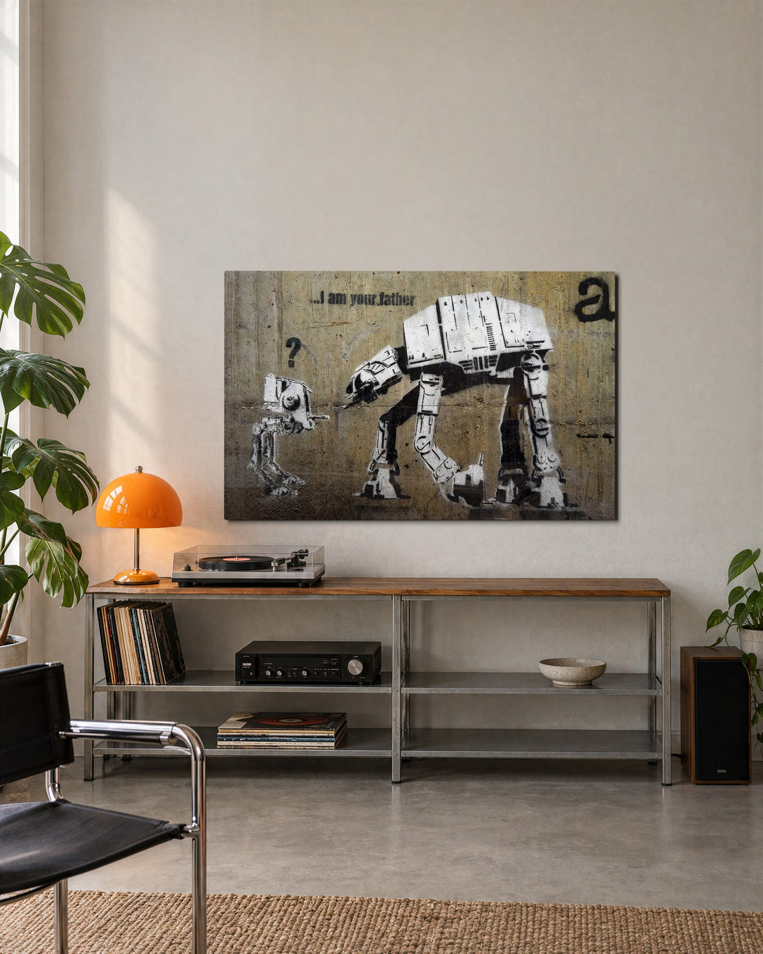 Walker and Its Kid glass wall art, lifestyle view