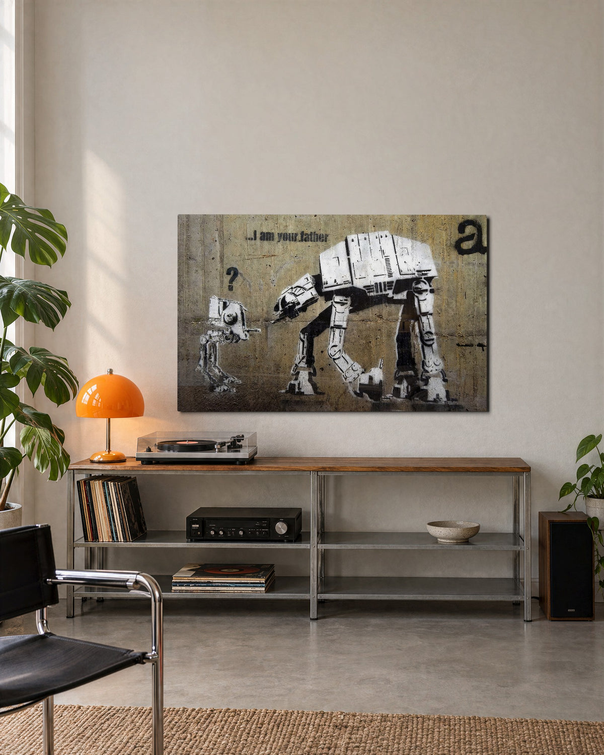 Walker and Its Kid glass wall art, lifestyle view