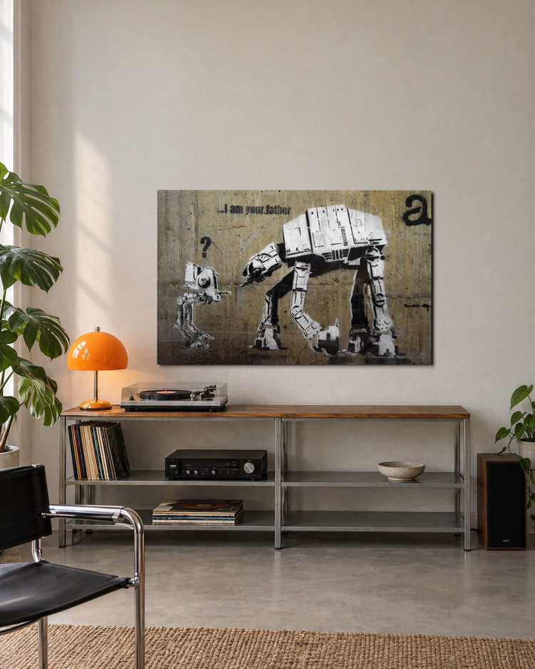 Walker and Its Kid glass wall art, lifestyle view