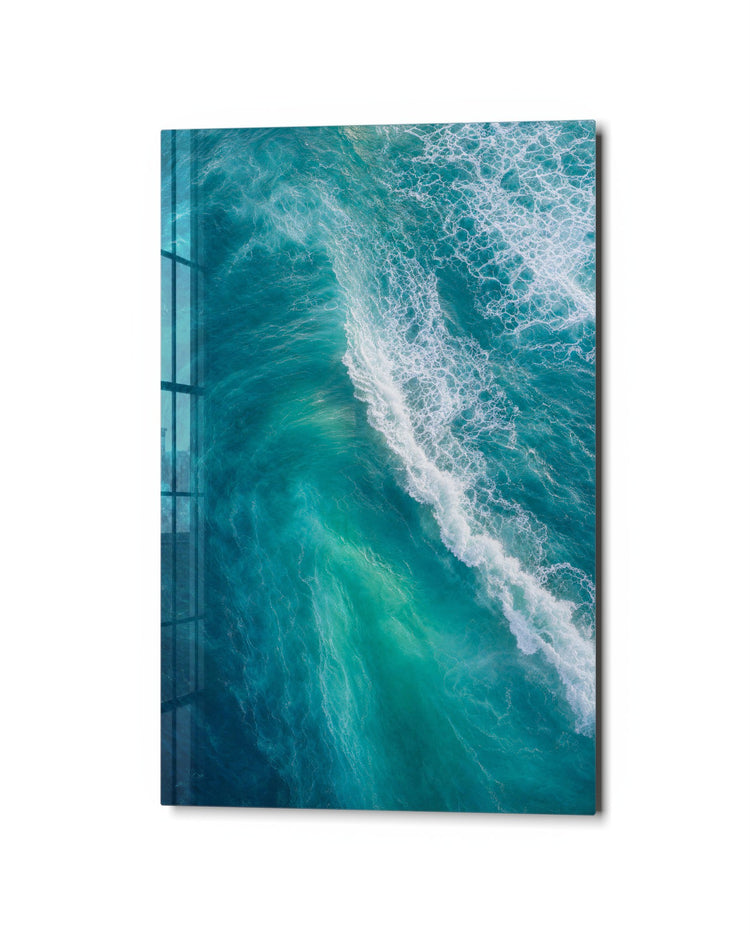 Diagonal of Foam glass wall art, studio view