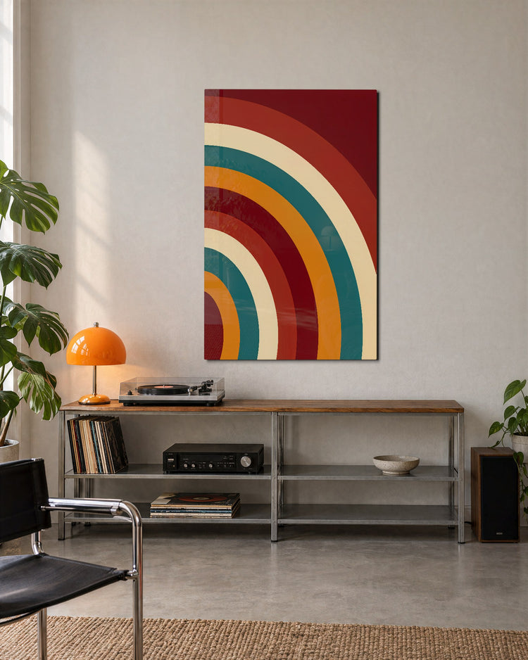 Corner Ripples glass wall art, lifestyle view