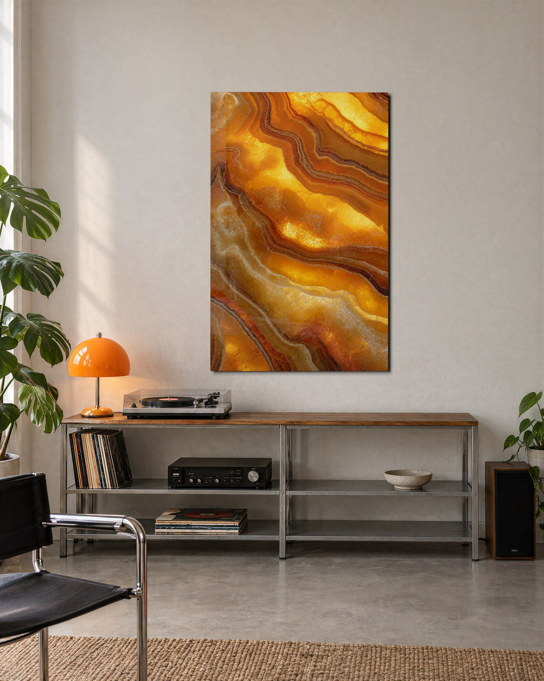 Sediment Study glass wall art, lifestyle view