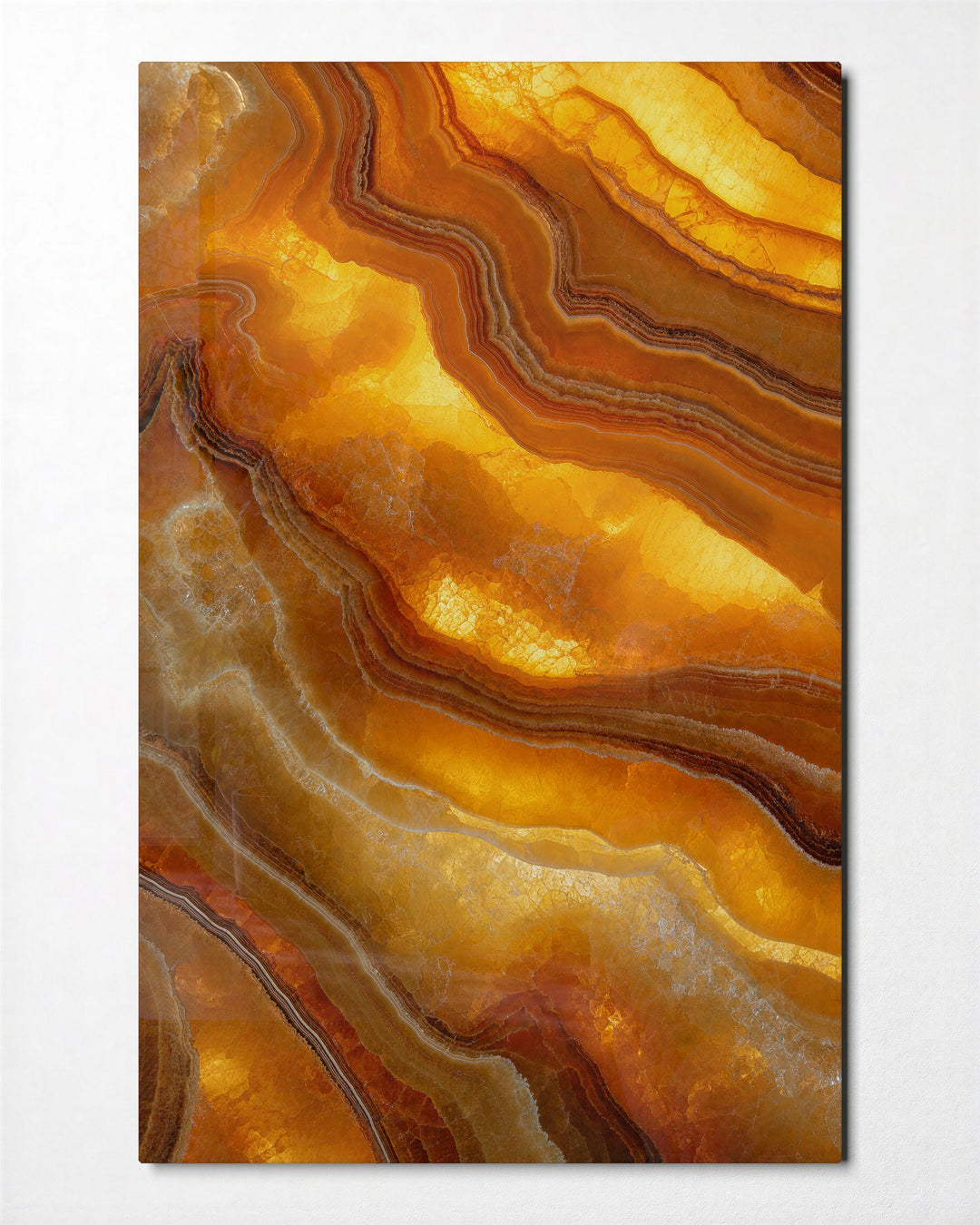 Sediment Study glass wall art, front view