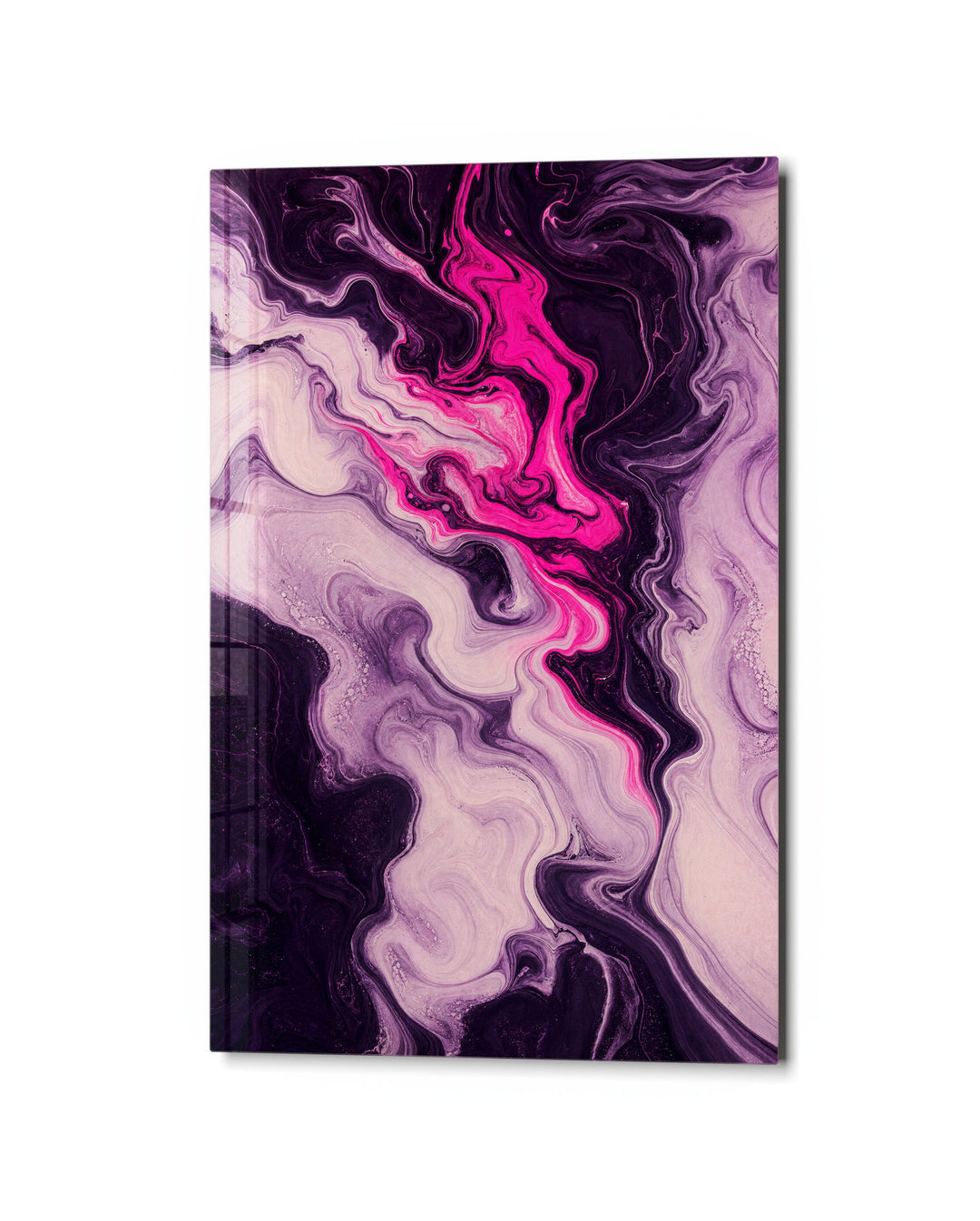 Lilac Eddy glass wall art, studio view