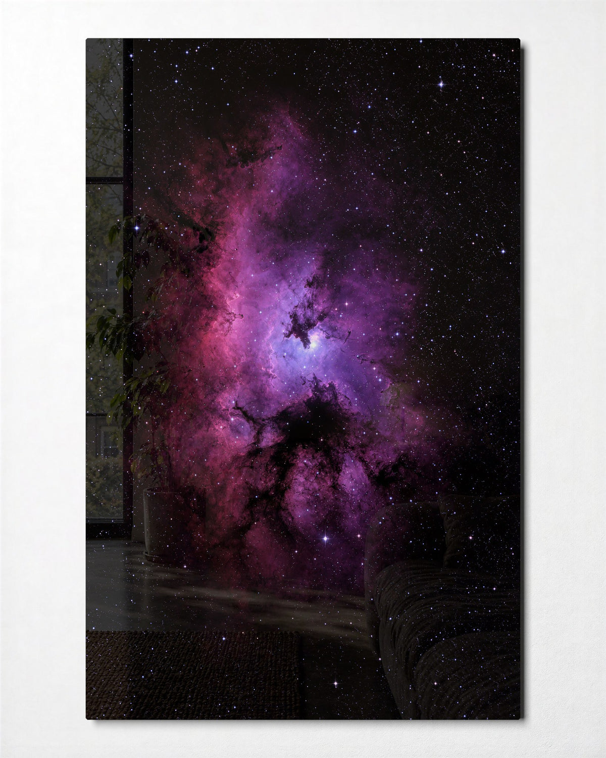 Pink Haze, Open Sky glass wall art, front view