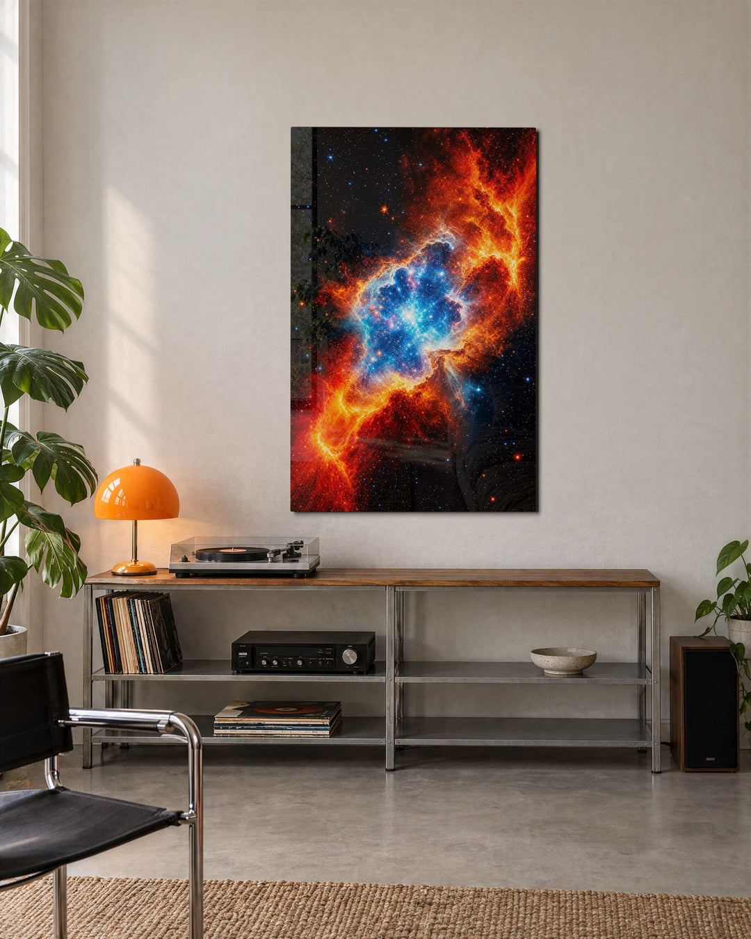 Cobalt Core glass wall art, lifestyle view