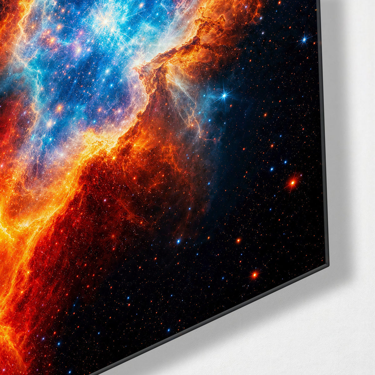 Cobalt Core glass wall art, corner view