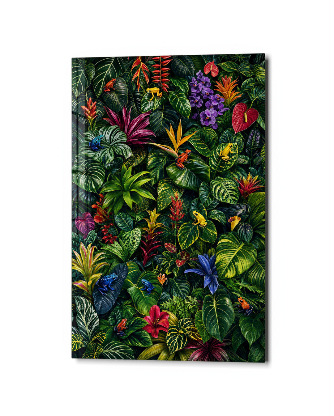 Overgrown Garden glass wall art, studio view
