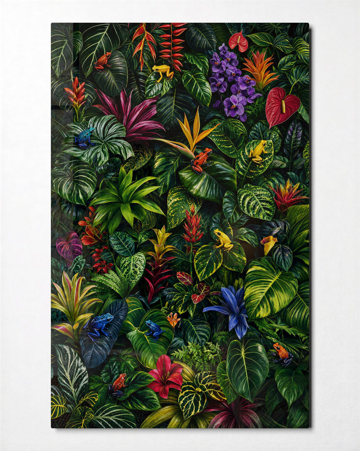 Overgrown Garden glass wall art, front view