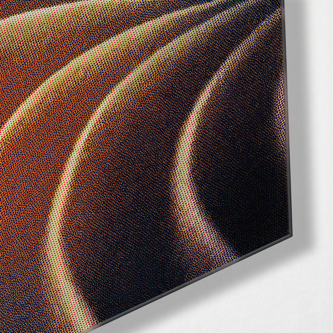 Dune Fold glass wall art, corner view