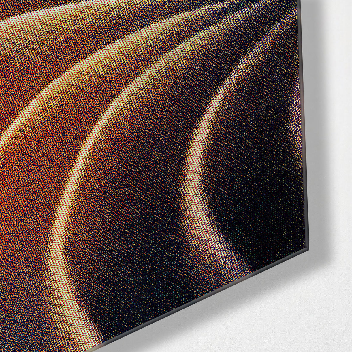 Dune Fold glass wall art, corner view
