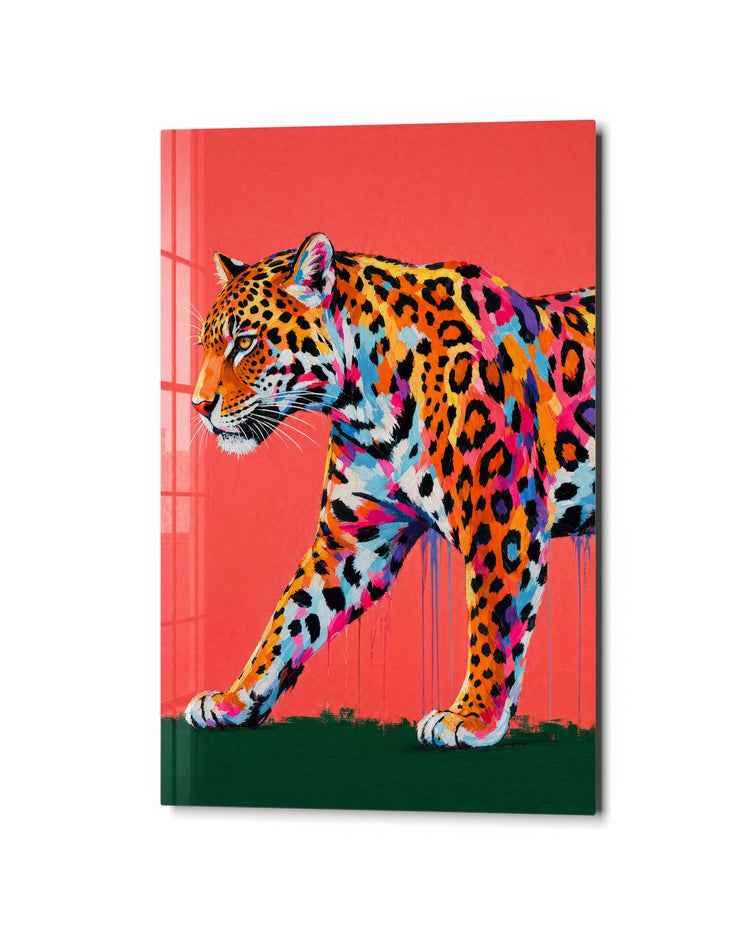 Spots on Parade glass wall art, studio view