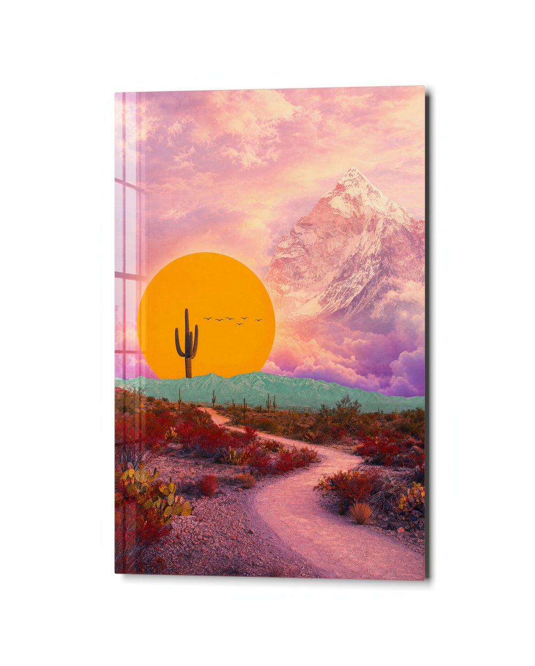 Saguaro Road glass wall art, studio view