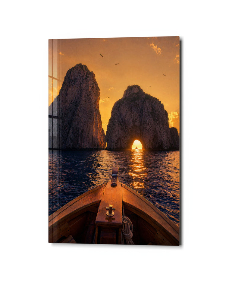 Boat, Gate, Sun glass wall art, studio view