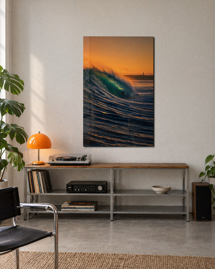 Waiting for Set glass wall art, lifestyle view