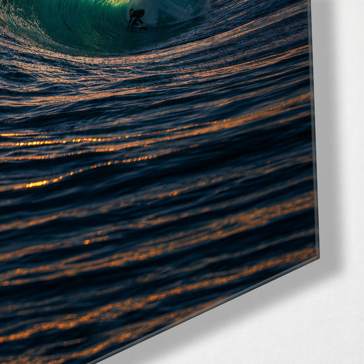 Waiting for Set glass wall art, corner view