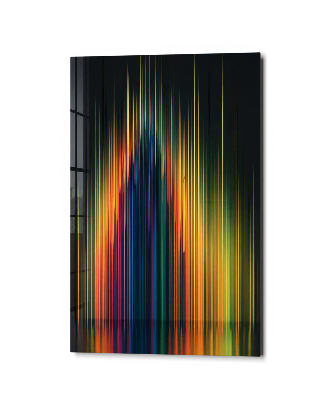 Evening Filaments glass wall art, studio view