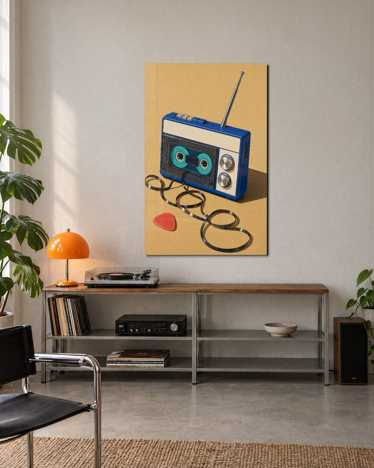 Rewind, Side B glass wall art, lifestyle view