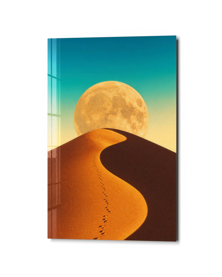 Moonward Prints glass wall art, studio view