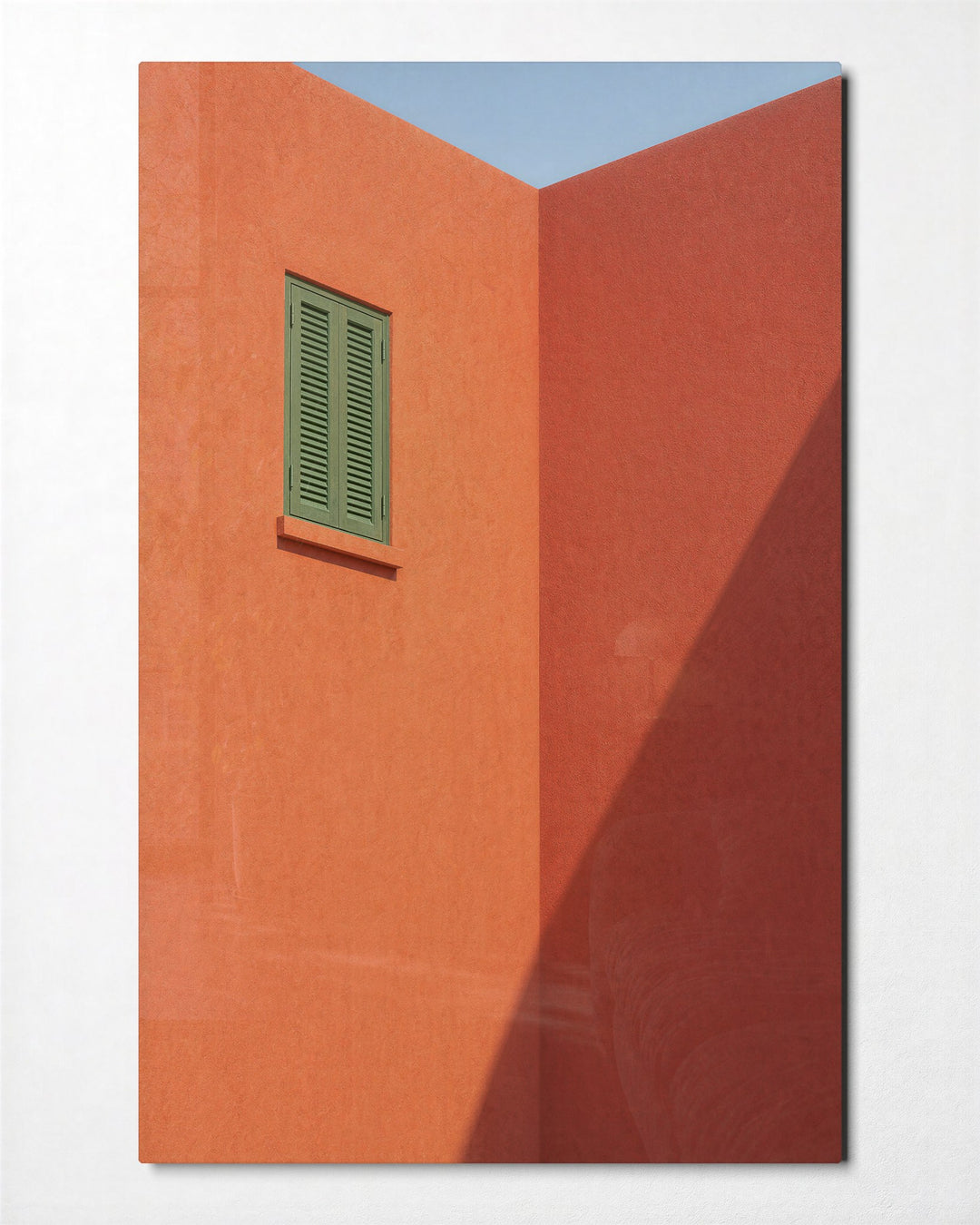 Coral Corner, Slanted Shade glass wall art, front view