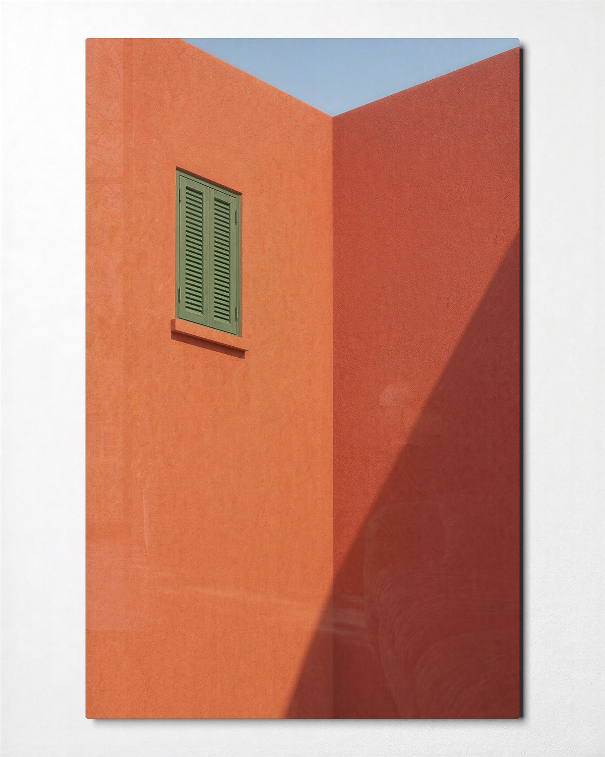 Coral Corner, Slanted Shade glass wall art, front view
