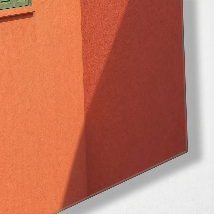 Coral Corner, Slanted Shade glass wall art, corner view