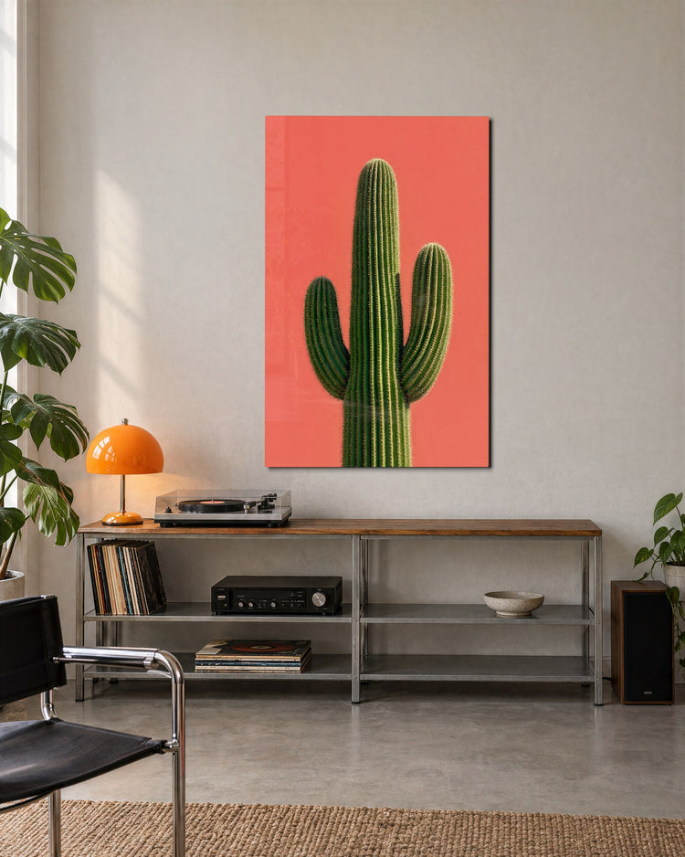 Ribbed Giant, Plain Backdrop glass wall art, lifestyle view