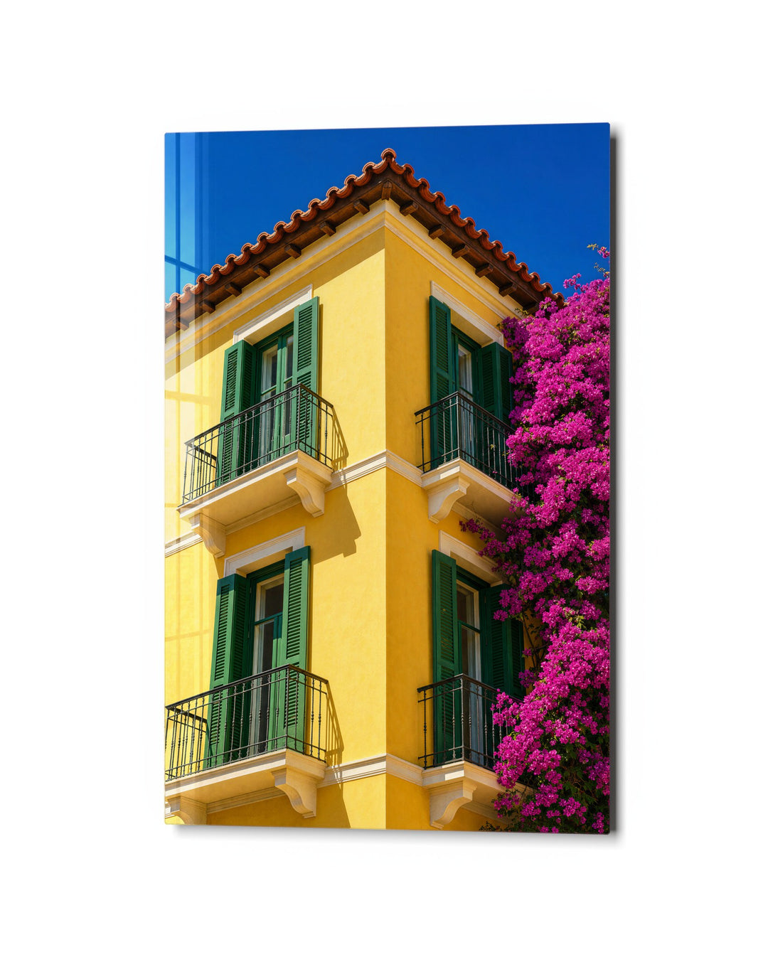 Lemon Facade glass wall art, studio view