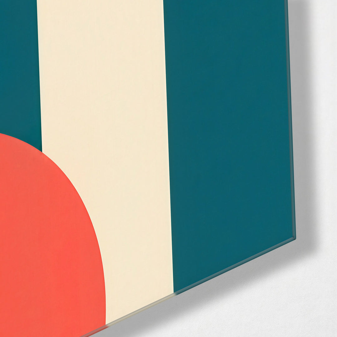 Semicircle on a Pillar glass wall art, corner view