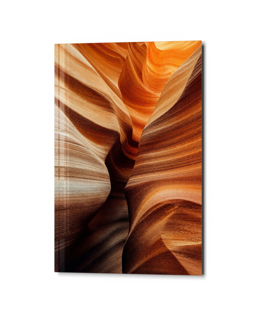Canyon Exhale glass wall art, studio view