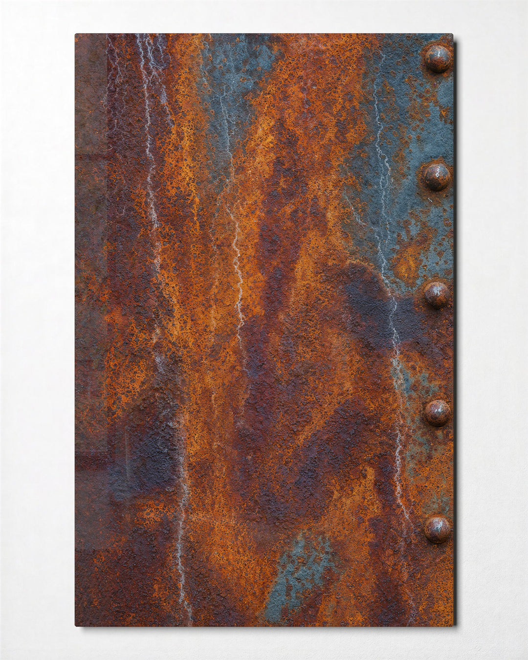 Rust Study glass wall art, front view
