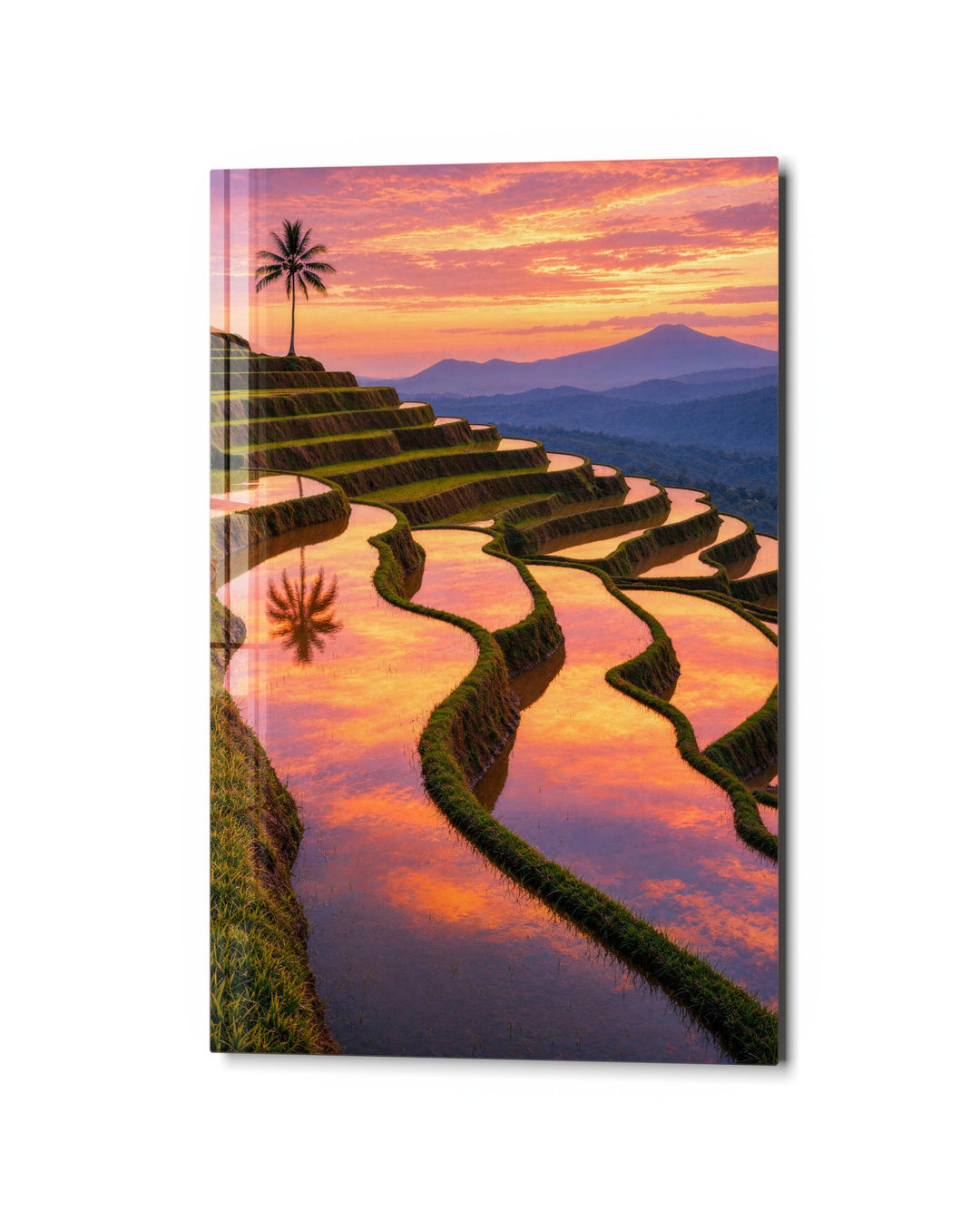 Lone Palm Terrace glass wall art, studio view