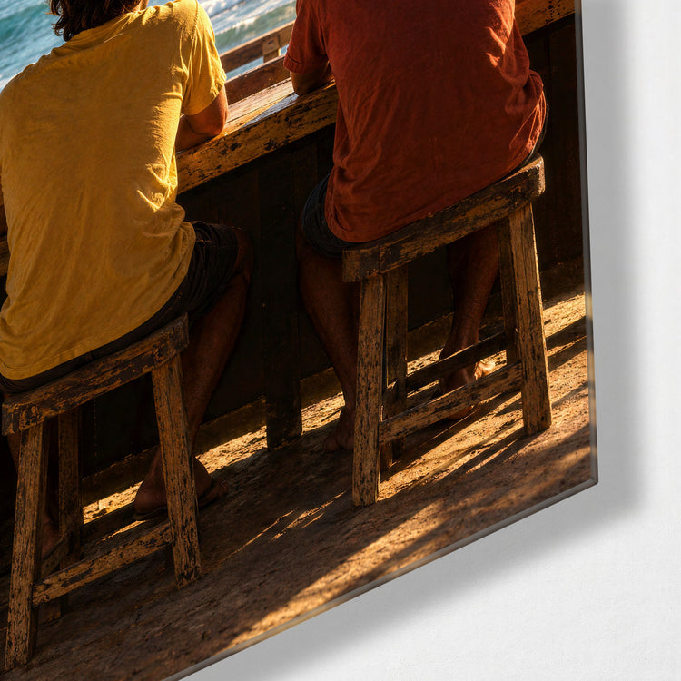 Counter by the Surf glass wall art, corner view