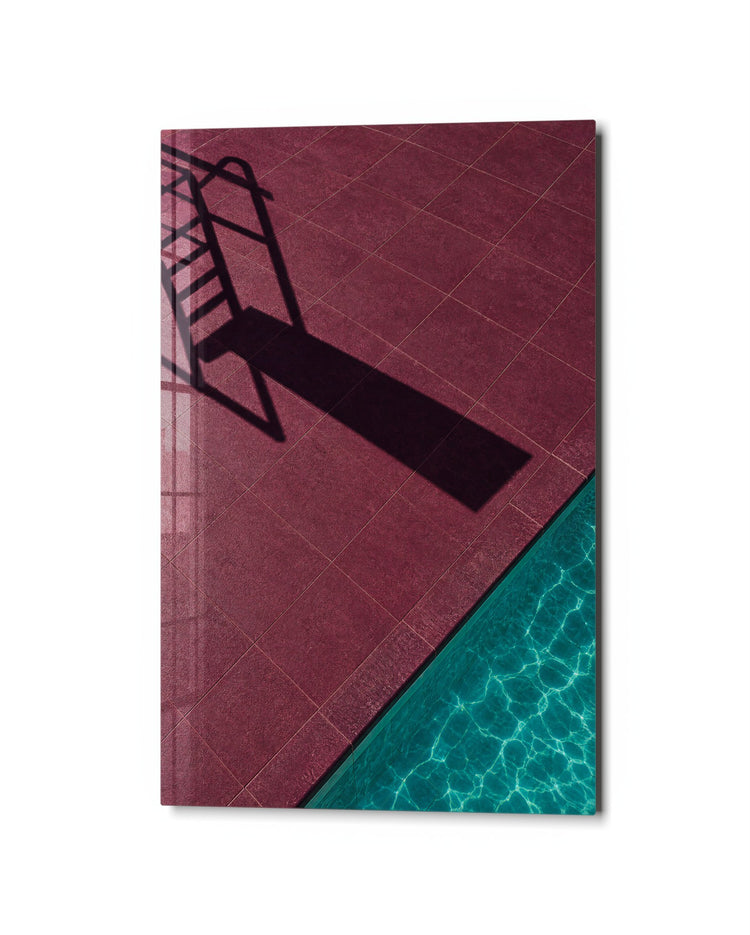 Ladder Geometry glass wall art, studio view