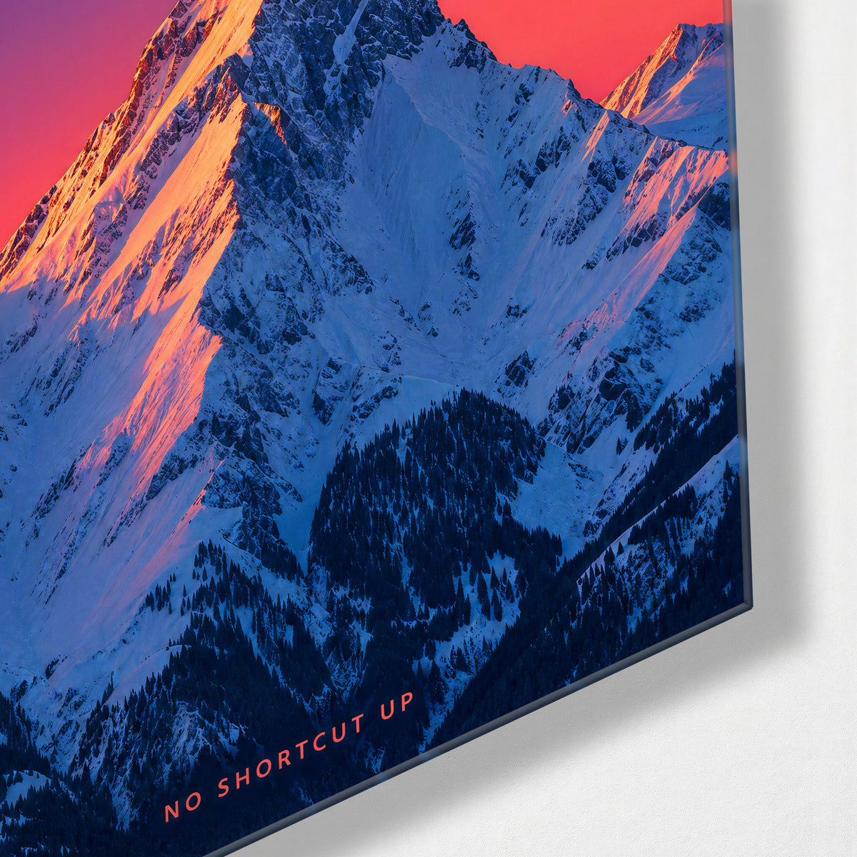 Summit Takes Its Time glass wall art, corner view