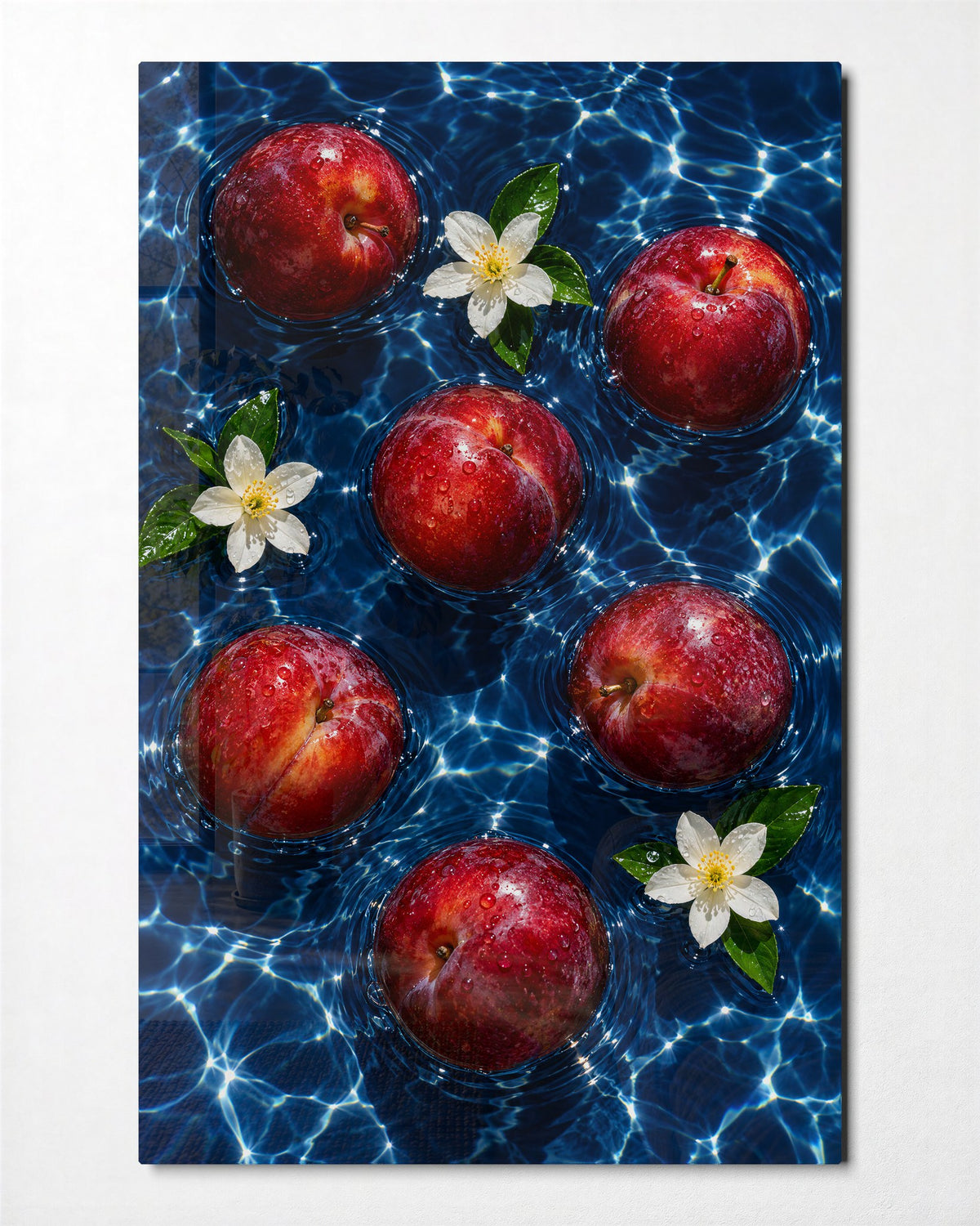Orchard in the Shallows glass wall art, front view