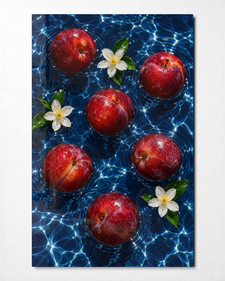 Orchard in the Shallows glass wall art, front view