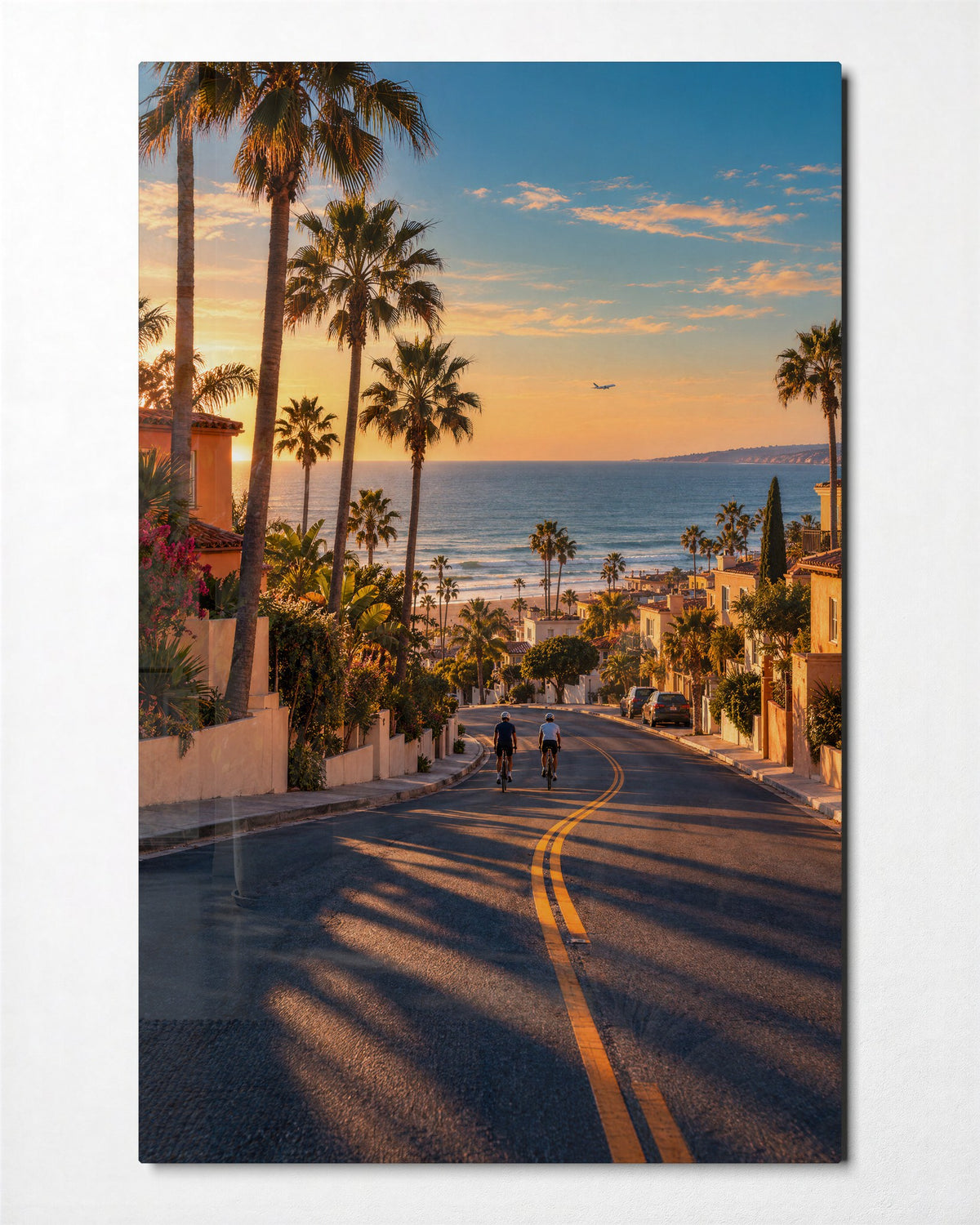 Slope to the Shore glass wall art, front view