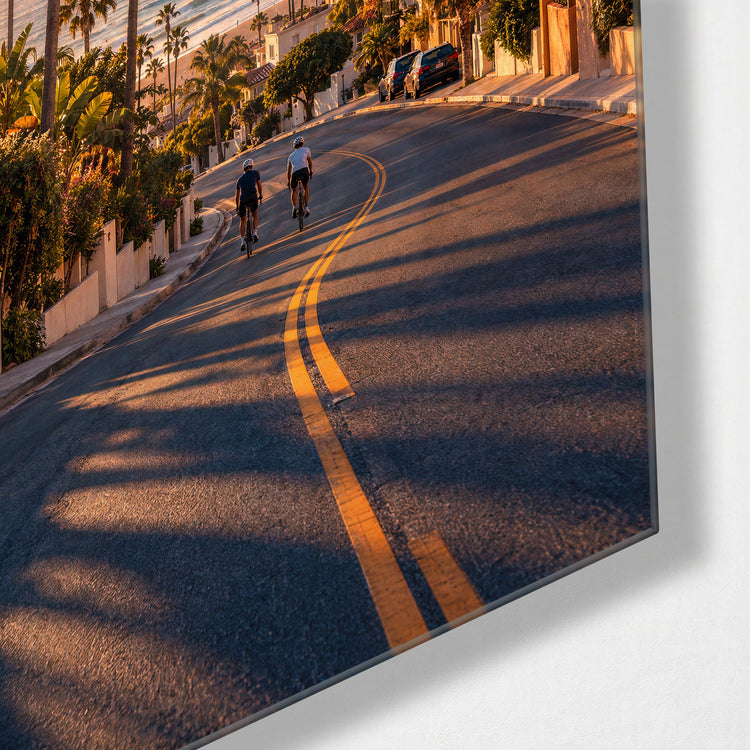 Slope to the Shore glass wall art, corner view