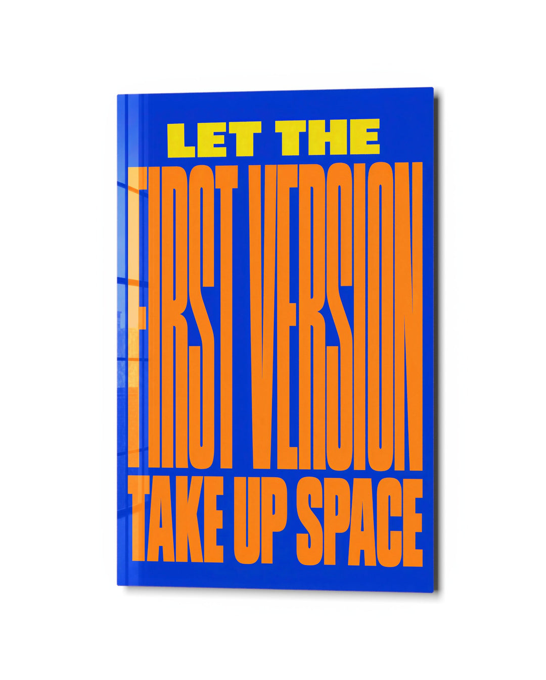 Take Up Space glass wall art, studio view